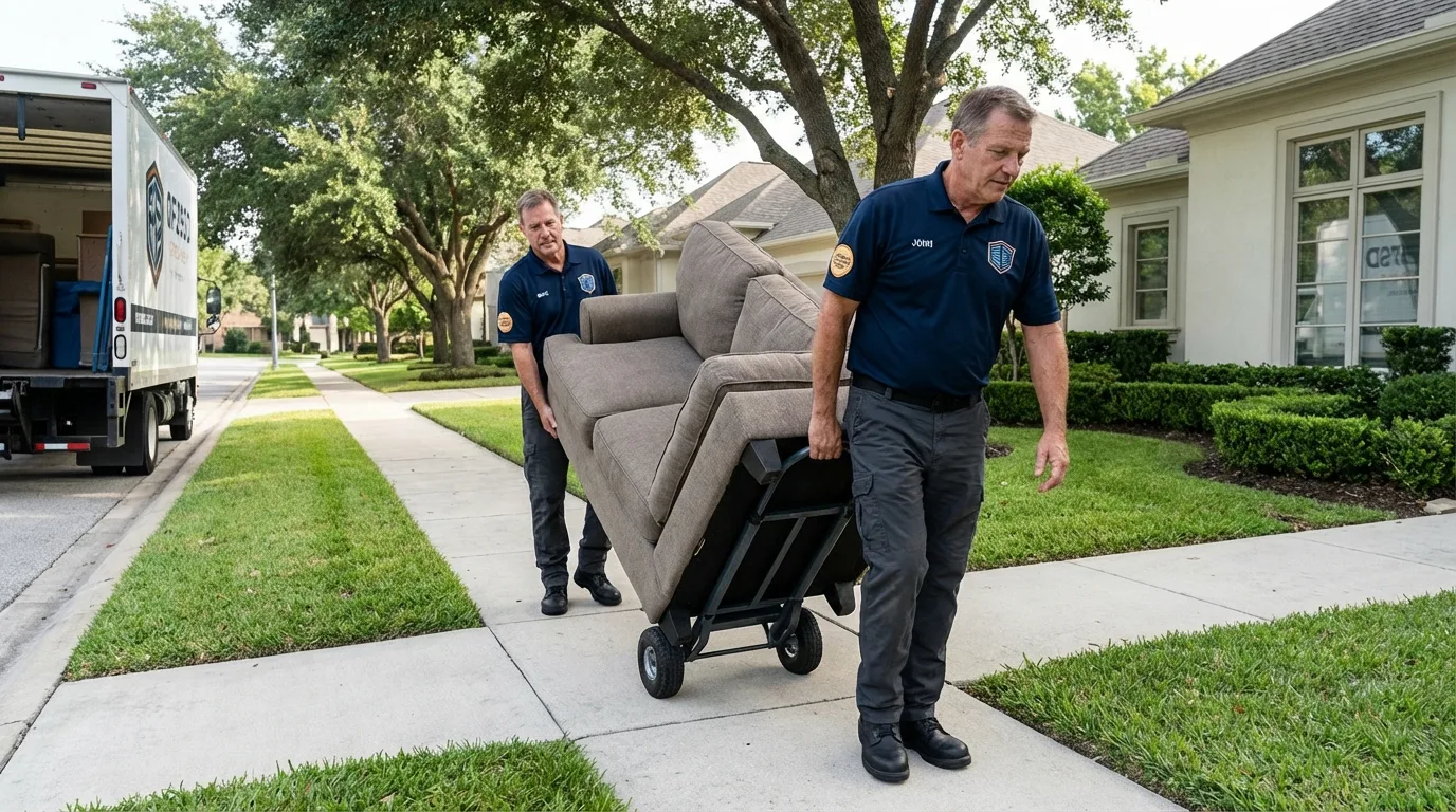 Local residential moving crew loading furniture in Lovell, WY